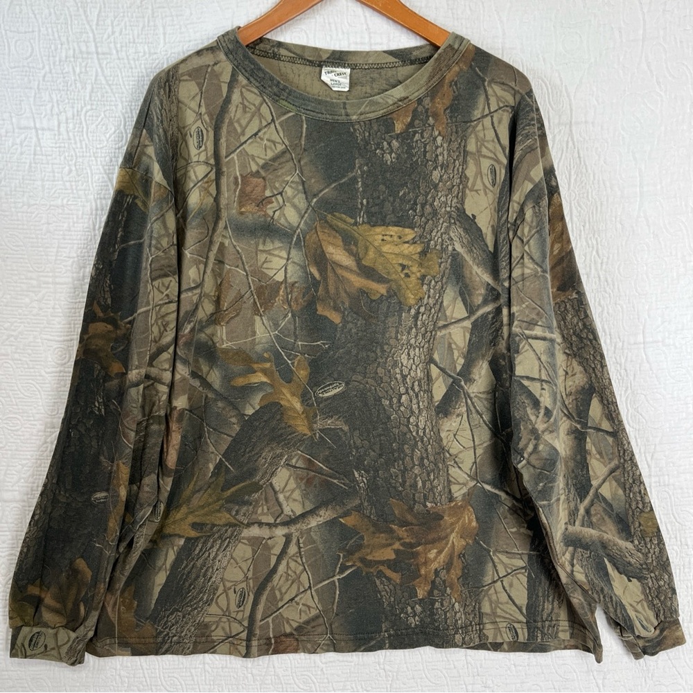 Vintage Realtree Long Sleeve T Shirt Men XL Hardwoods Camouflage Thin Cotton Top